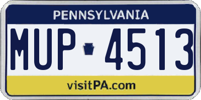 PA license plate MUP4513