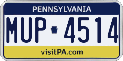 PA license plate MUP4514