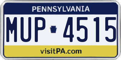 PA license plate MUP4515