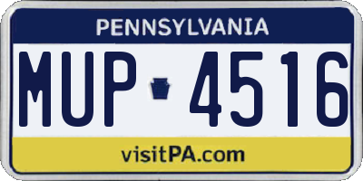 PA license plate MUP4516