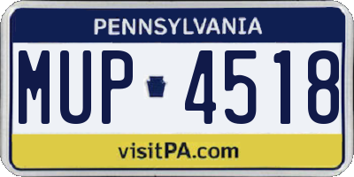 PA license plate MUP4518