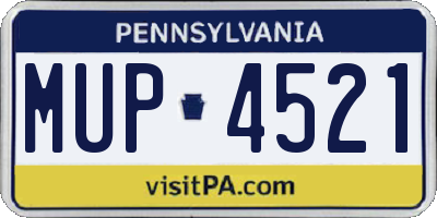 PA license plate MUP4521