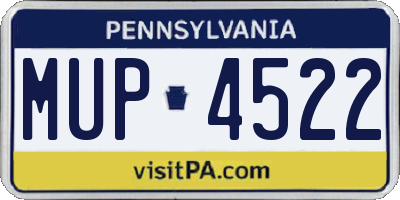 PA license plate MUP4522