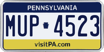PA license plate MUP4523