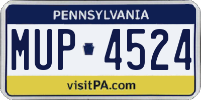 PA license plate MUP4524
