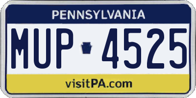 PA license plate MUP4525
