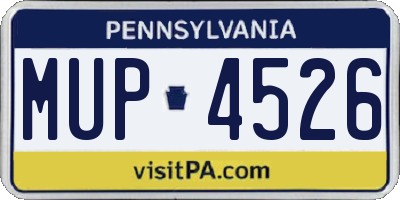 PA license plate MUP4526