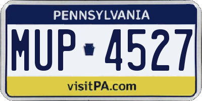 PA license plate MUP4527