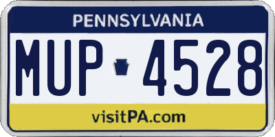 PA license plate MUP4528