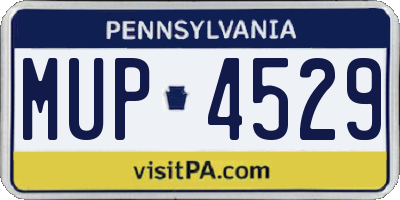 PA license plate MUP4529