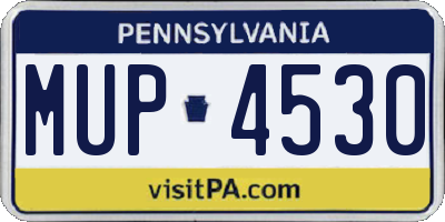 PA license plate MUP4530