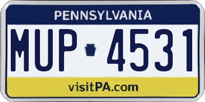 PA license plate MUP4531