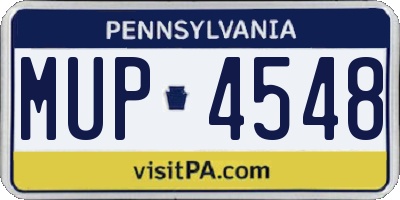 PA license plate MUP4548