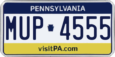PA license plate MUP4555