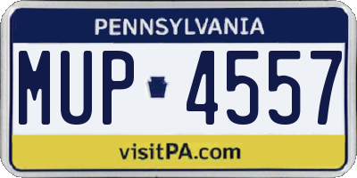 PA license plate MUP4557