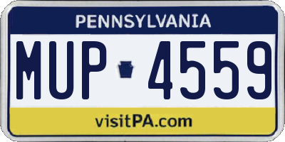 PA license plate MUP4559