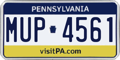 PA license plate MUP4561