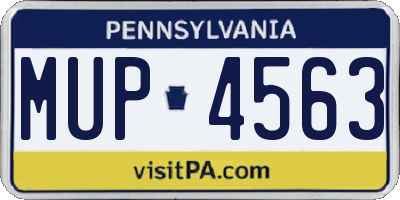 PA license plate MUP4563