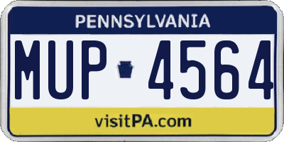 PA license plate MUP4564