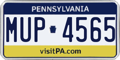 PA license plate MUP4565