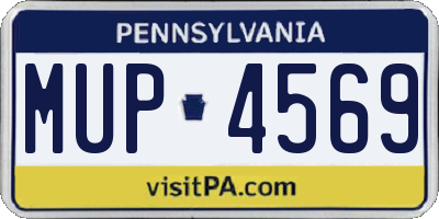 PA license plate MUP4569