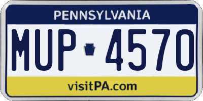PA license plate MUP4570