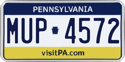 PA license plate MUP4572