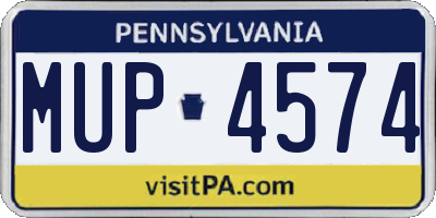 PA license plate MUP4574
