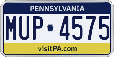 PA license plate MUP4575
