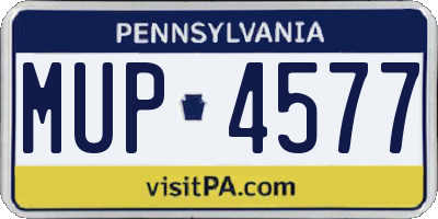 PA license plate MUP4577
