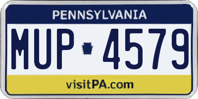 PA license plate MUP4579