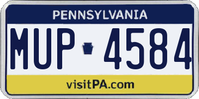 PA license plate MUP4584