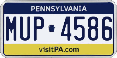 PA license plate MUP4586