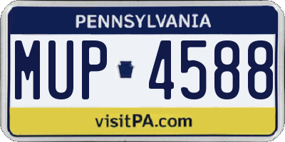 PA license plate MUP4588