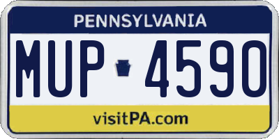 PA license plate MUP4590
