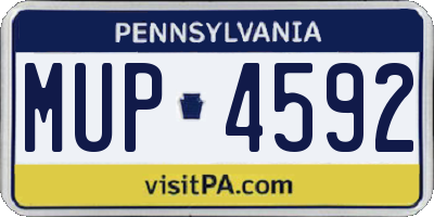 PA license plate MUP4592