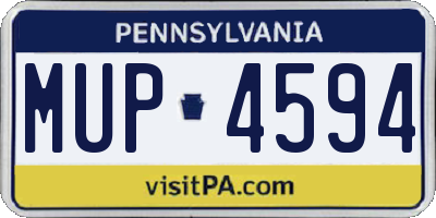 PA license plate MUP4594