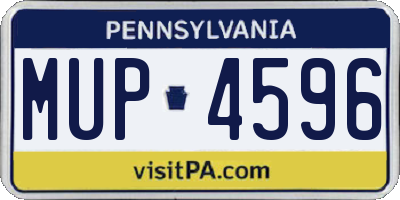 PA license plate MUP4596