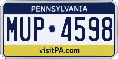 PA license plate MUP4598