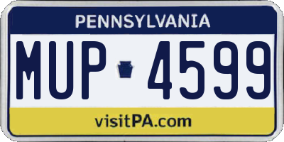 PA license plate MUP4599