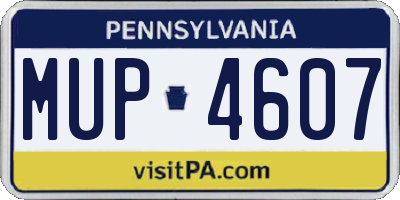 PA license plate MUP4607