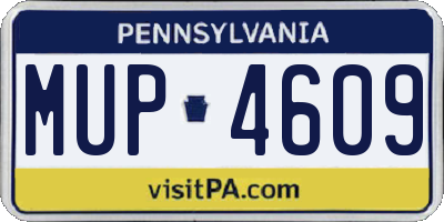 PA license plate MUP4609