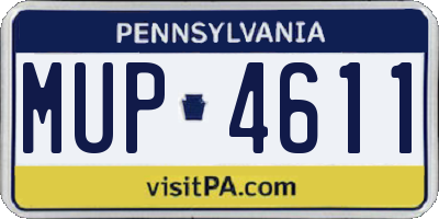 PA license plate MUP4611