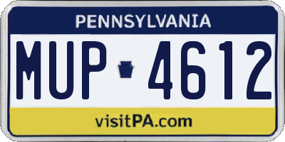 PA license plate MUP4612
