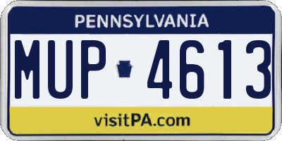 PA license plate MUP4613