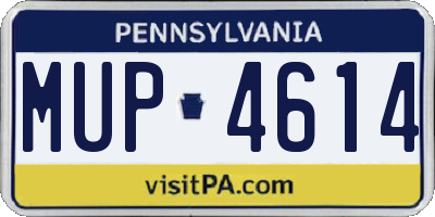 PA license plate MUP4614
