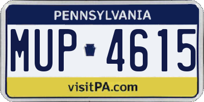 PA license plate MUP4615