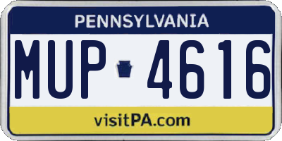 PA license plate MUP4616