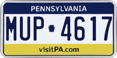 PA license plate MUP4617