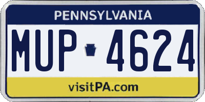 PA license plate MUP4624